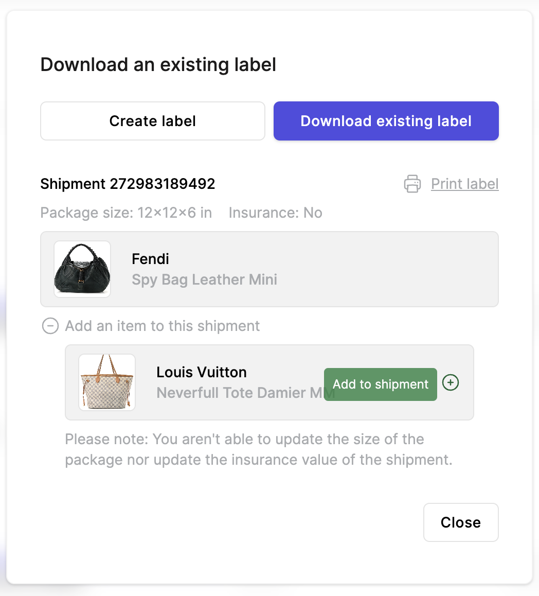 Customers have the flexibility to update existing, unused labels to include or exclude additional items