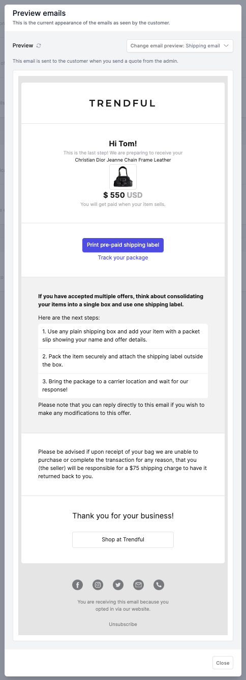 Then, you are able to review your emails in the Preview Emails section