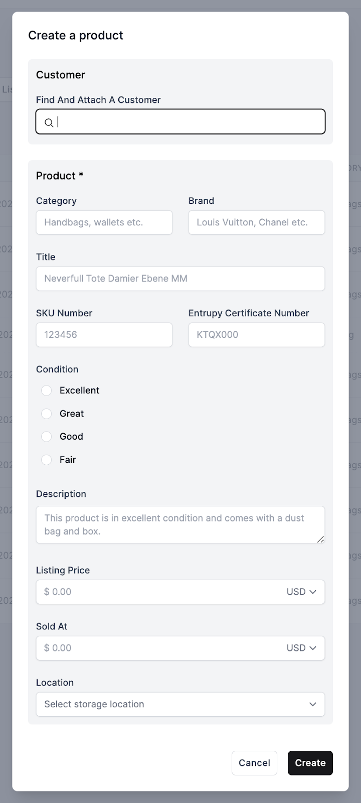 On the offer overview page, simply click “Draft a product” (2)