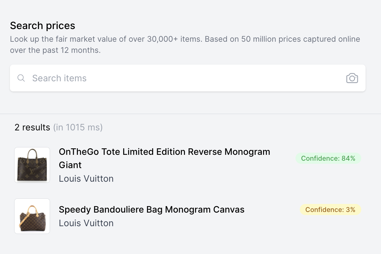 Trendful Vision is our advanced image recognition feature for designer handbags