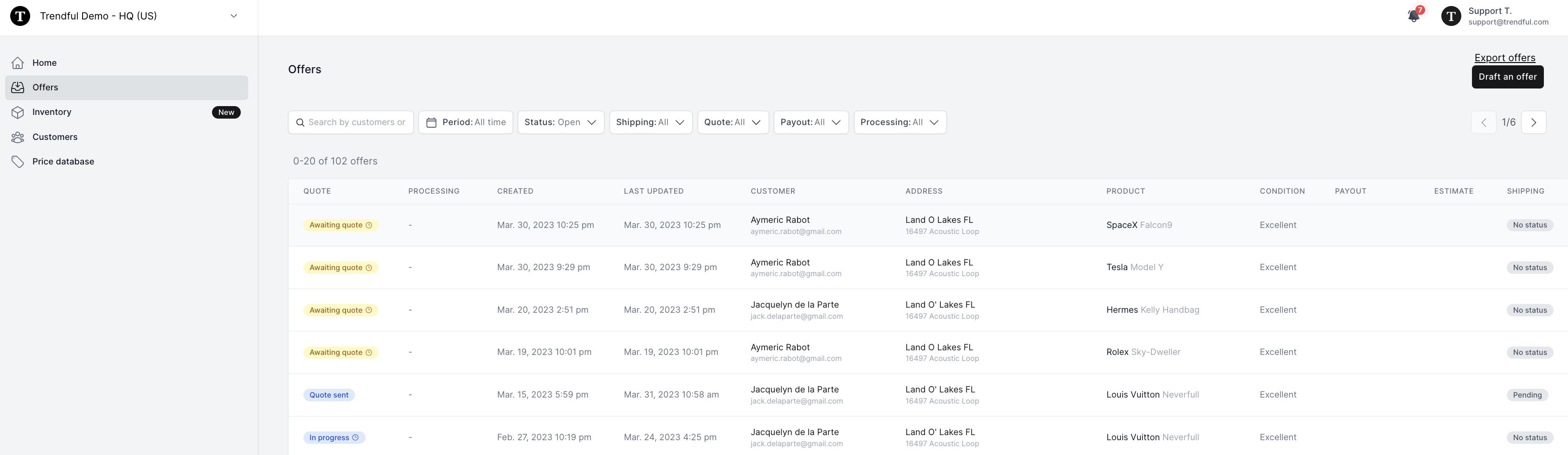 Other actions you can take at the top of this overview page include